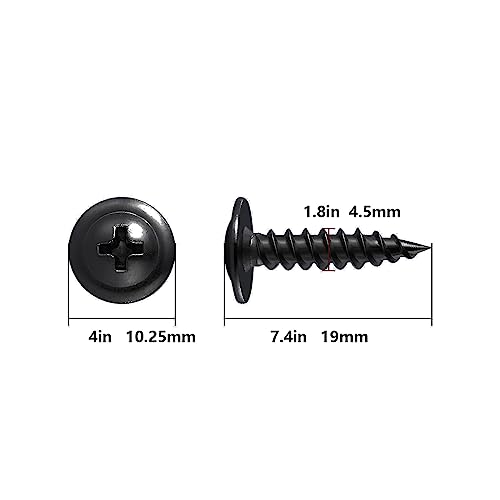 Image of (300 pcs) Wensilon #10x3 /4 inch Black Phillips Truss Head Wood Screws Quick Metal Self Tapping