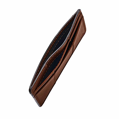 Image of Fossil Men's Everett Leather Slim Minimalist Card Case Front Pocket Wallet, Brown, (Model: ML4398210)