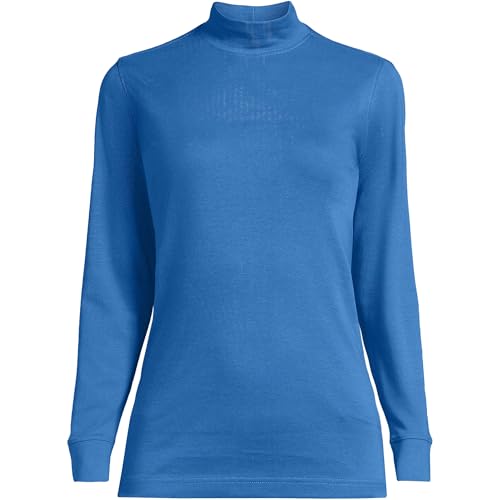 Lands' End Women's Relaxed Cotton Long Sleeve Mock Turtleneck Shirt3