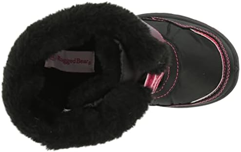 Rugged Bear Girls Winter Water Resistant Sherpa Lined Insulated Snow Boots (Toddler/Little Kid), Black Multicolor, 8 | Image 4