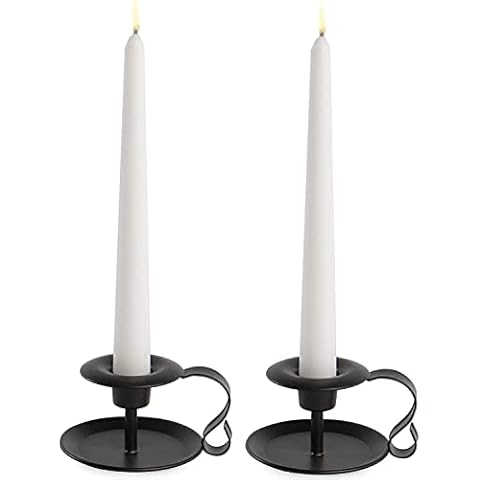 Juego de 2 Candelabros Retro de Hierro Negro Cover