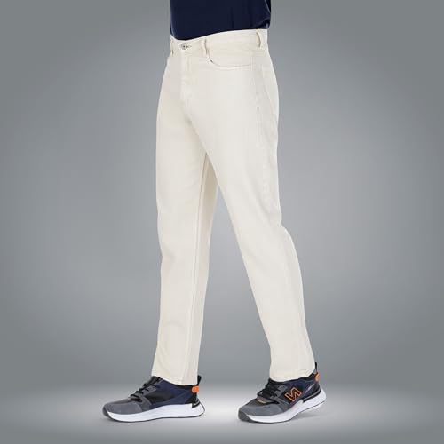 Image of Men's Straight Fit Stylish Non Stretch Mid Rise Pure Cotton Crafted with Premium Fabric Relaxed Jeans Available in Variety of Colour