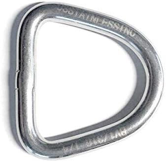 US Stainless Stainless Steel 316 D Ring Welded 8mm x 40mm ID 5/16" x 1 1/2" Marine Grade Dee
