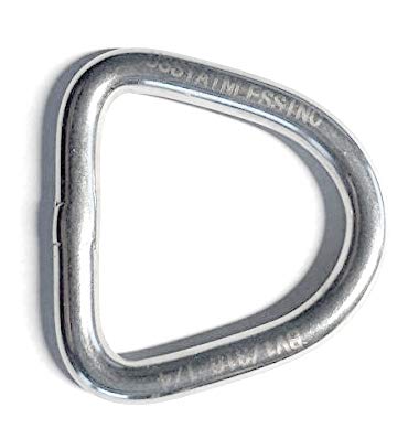 US Stainless Stainless Steel 316 D Ring Welded 8mm x 40mm ID (5/16" x 1 1/2") Marine Grade Dee