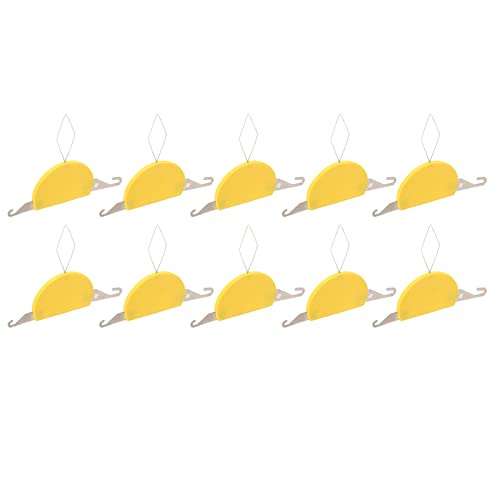 10 enhebradores de agujas pequeños Qudinip de plástico amarillo y hierro para costura a mano 7