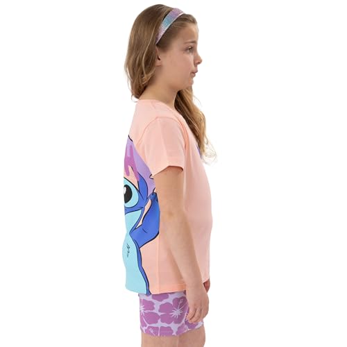 Image of Disney Girls Shirt And Kids Shorts, Stitch Girls Outfit Set, Lilo And Stitch Shirt For Summer Clothes, Multicolor 6