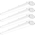AntLux 8FT LED Vapor Tight Light, 100W 10000LM, 8 Foot LED Vapor Proof Light Fixture Outdoor Shop Lights, IP67 Waterproof LED Lights for Parking Garage Carport Car Wash, Freezer Light, Plug In, 4 Pack