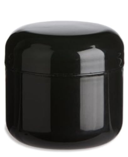 Nakpunar 12 Pcs, 4 Oz Black Double Wall Plastic Jars with Dome Lid