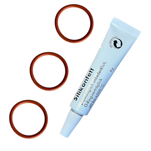 Pflegeset Wartungsset Reinigungsset Ersatzteile Zubehör für Philips Kaffeevollautomaten 1200 2200 3200 4300 4400 5400 Series – 3 O-Ring Dichtungen (32×40×4 mm) / Silikonfett lebensmittelecht