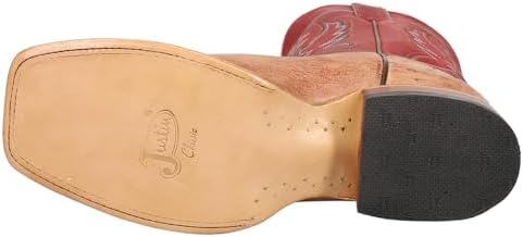 Justin Boots Men's McLane Tan Smooth Ostrich Vamp 11 Red Cowhide Top Brown 10 D | Image 4