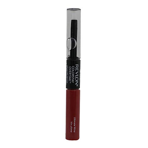 Image of Revlon Colorstay Overtime Lip Color, Glossy Finish - Ultimate Wine, 2ml + 2ml