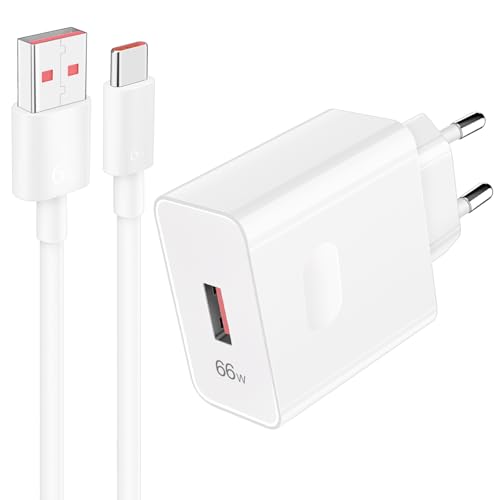 66W Caricabatterie per Honor 90 70 Magic V3 V2 RSR per Huawei Mate 40 30 Pro P30 Lite, 1M 6A Cavo di ricarica USB C Adattatore alimentazione per HONOR 200 90 Smart 70 Lite X6b X8a X7a X6a