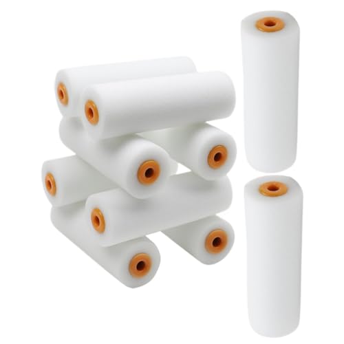 FOYTOKI 10pcs Sponge Paint Roller Covers Set for Wall Painting Replacement Sponge Paint Roller Nap and Interior Walls
