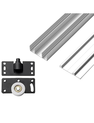 Kit de riel para puerta corredera para un funcionamiento suave de la puerta de armario y armario