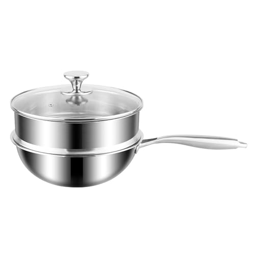 Wok de Acero Inoxidable con Vaporera, 8.66 pulgadas