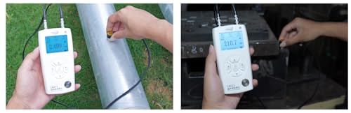Calibrador de espesores ultrasónico digital portátil LS211, rango de medición (acero 45#): 0,8–600 mm, resolución: 0,001 mm (para 0,8–10 mm), velocidad sónica: 1000–9999 m/s, sonda de 5 MHz φ10 miniatura 4