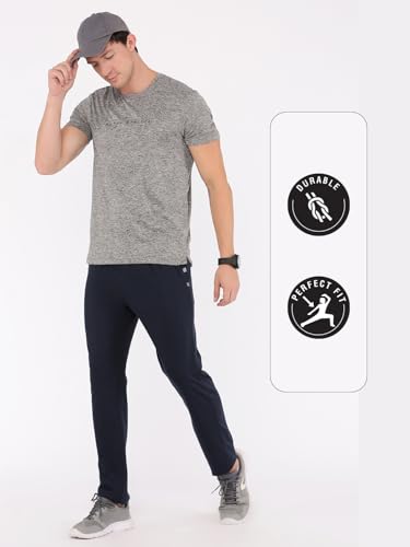 Image of Macroman M-Series Modern Track Pants, in Cotton-Rich Fabric, Trackpant for Men with Secure Zip Pocket