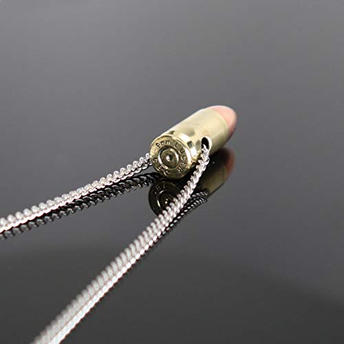 Real Metal 9mm Luger Bullet Jewelry Necklace Hand Polished Brass and Copper Finish2