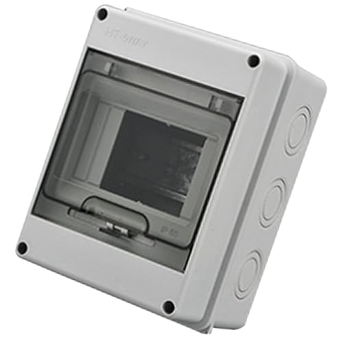 Circuit Breaker Box, Distribution Box,IP65 Power Distribution Protection for Outdoor Applications,with Transparent Cover,for Construction Sites,Agricultural Machinery (HT‑5 Way)