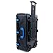 Black Pelican 1650 case with Blue Handles and latches. Comes Empty & with Wheels.