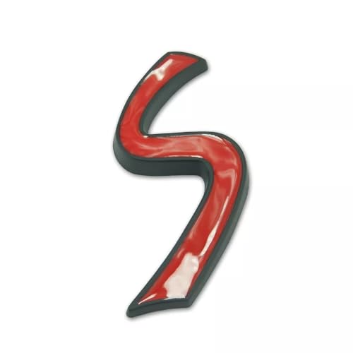 Image of Generic 1PC S Emblem 3D Metal Letter Rear Trunk Boot Lid Hatch Tailgate Badge Replacement for R53 R55 R56 R57 R59 F56 F55 (Black red)