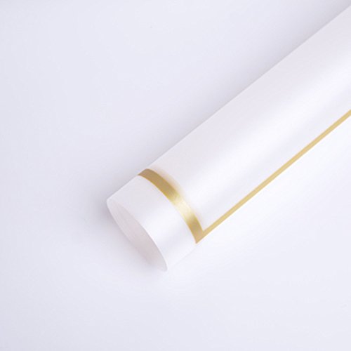 BBJ WRAPS Translucent Waterproof Flower Wrapping Paper Florist Bouquet Packaging 20 Sheets 23.6x23.6 Inch (Gold)