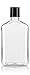 8 oz / 250 ml Clear PET (BPA Free) Plastic Oblong Flask Style Refillable Bottle with Black Disc Cap Tops (6 Pack)