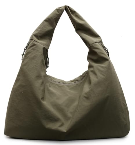 Image of Slouchy Nylon Hobo Bags Women Underarm Shoulder Bag Crescent Crossbody Purses Trendy Large Travel Beach Tote Handbag