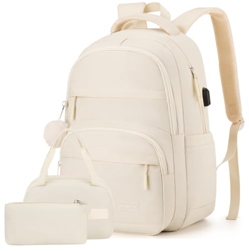 Image of YAMTION 3 Pack School Bag Set for Women Girls,Laptop Backpack for College Students Secondary School Bags Book Bag Back Pack,Mochilas Mujer Morrales Escuela
