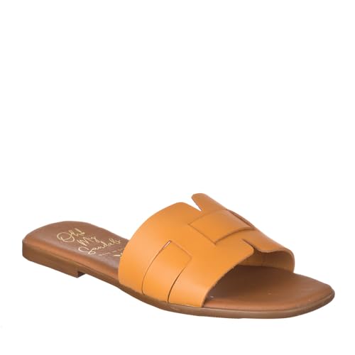 Oh!My Sandals 5315 Zueco DE Piel Plano Mujer Naranja 38, 2028638