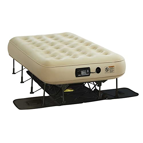 Simpli Comfy EZ Bed Twin Self-Inflating Air Mattress with Built-in Frame, Pump and Wheeled Case, Blow Up Inflatable Air Bed Perfect for Home, Guests, Travel, Vacation, Camping
