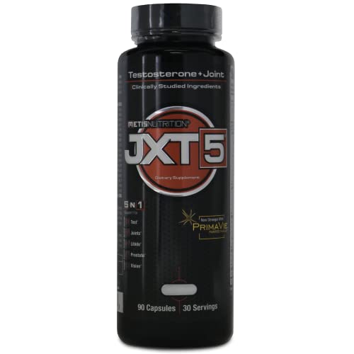 Metis Nutrition JXT5 Testosterone Booster and Joint Health - 5-in-1 Men's Health Supplement to Libido, Prostate, and Vision - Test Boost, Joint Support, and Improve Energy (90 Capsules)