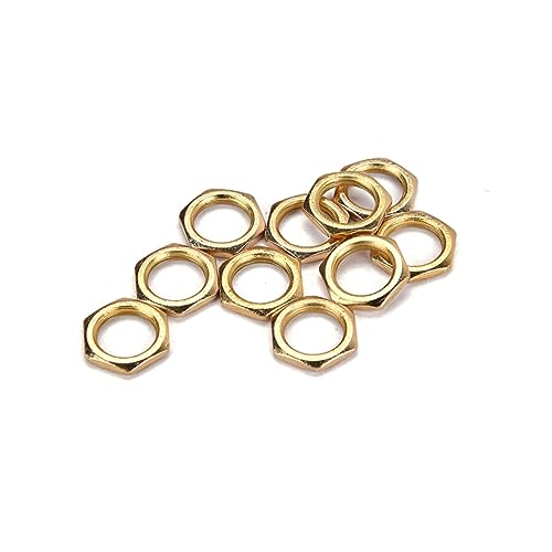 JOINPAYA 50 Pcs Zinc Alloy Fine Tooth Nut for Electric Guitar Bass Socket Jack Nuts Zinc Light