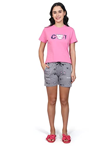 Image of Evolove Women Night Suit Set /Top Short Set
