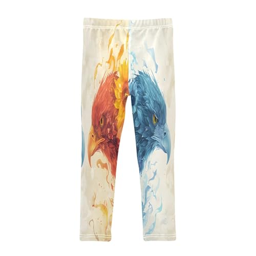 Toddler Girls Leggings Printed Yoga Pants Leggings Two Eagles Face Sunflowers for Kids2