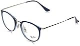 Ray-Ban RX7140 Square Prescription Eyeglass Frames, Top Blue On Transparent Blue/Demo Lens, 49 mm