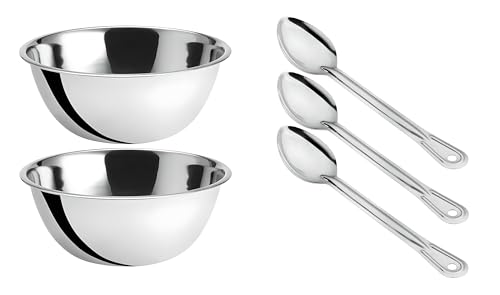Set 2 tazones y 3 cucharas para cocina acero inox miniatura 1