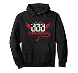 333 I'm Only Half Evil With Devil Horns and Tail Pullover Hoodie