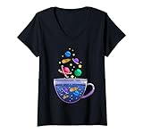 Photo Gallery donna design spaziale unico galaxy in una tazza da tè universo marte luna maglietta con collo a v Photo Gallery donna design spaziale unico galaxy in una tazza da tè universo marte luna maglietta con collo a v