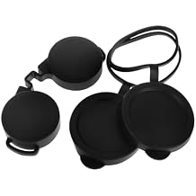 50mm Rubber Lens Cap Set 3pcs Eyepiece Guard for Binoculars and Telescopes Universal Lens Protection Cover for Outdoor Activities
