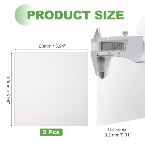 QUARKZMAN 2 Stücke Reines TA1 Titanblech 100x100x0 2mm Korrosionsbeständiges Titanblech Für Chemische Verarbeitung Marine Teile Industriemaschinen Metallverarbeitung Handwerk