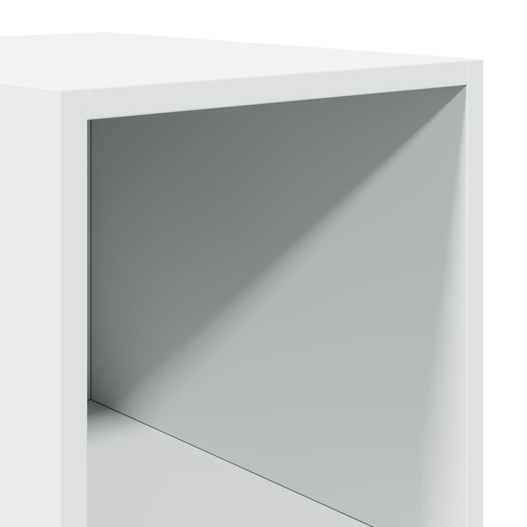 Highboard mit Holzwerkstoff, Zeitloses Design, Stauraum Schrank mit Türen und Regalen, Wohnzimmer Möbel, Weiß, 30 x 41 x 185 cm