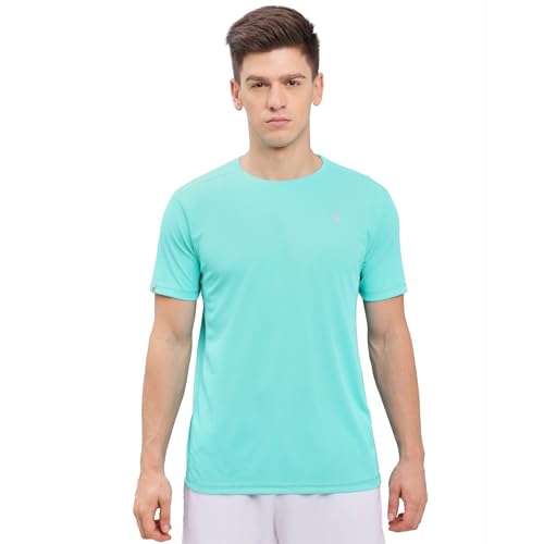 Image of TECHNOSPORT Men's Slim Fit Polyester Activewear Sports T-Shirt with Moisture-Wicking Comfort for Workout, Running & Gym