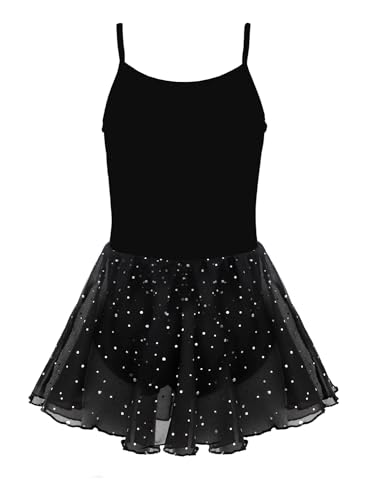 Image of EQSJIU Ballet Leotards for Girls with Removable Skirt Combo Tie Ruffle Sleeve Outfit