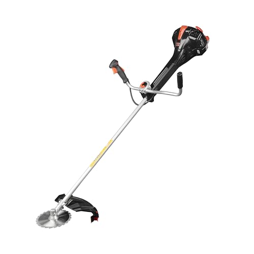 Dnipro-M Desbrozadora Gasolina 51,7 CC 2600W (3,5 CV), Motor 2 Tiempos, Hilo 450 mm y Disco 255 mm, Barra 28 mm, Arnés Mochila y Sistema Antivibración - 50RX