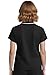 Eadflie Women's Scrub Tops - Cropped Zip-Front Polo Scrub Top - Medical Scrub Top with Chest Pocket, Pen Slot, Side Vents - (Black/XL)