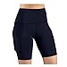 Produktbild SHINEHUA Yoga Pilates Hosen Damen Kurz Yogahose Workout Shorts Hohe Taille Sports Shorts mit Taschen Gewichtsverlust Fitness Sporthose Sauna heißer Schweiß Thermo Shorts Sport Tights