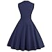 KILLREAL Women's Sexy A-Line Sleeveless Casual Cocktail Vintage Dress with Polka Dot Print Dark Blue XXXXX-Large