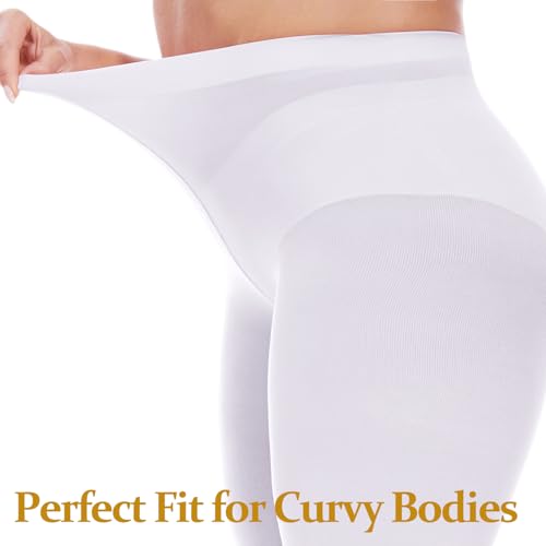 Image of Citystl 2 Pack Plus Size Tights for Women, 80D Opaque Control Top Pantyhose