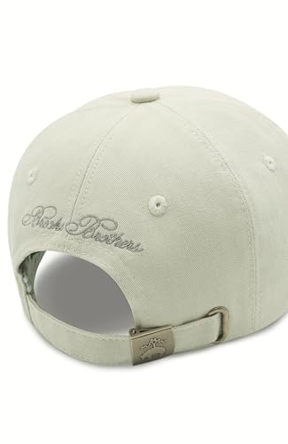 Image of Brooks Brothers Men's Cotton Baseball Cap with Oxford Striped Lining & Tonal Logo - Adjustable Hat for Warm Weather Outings